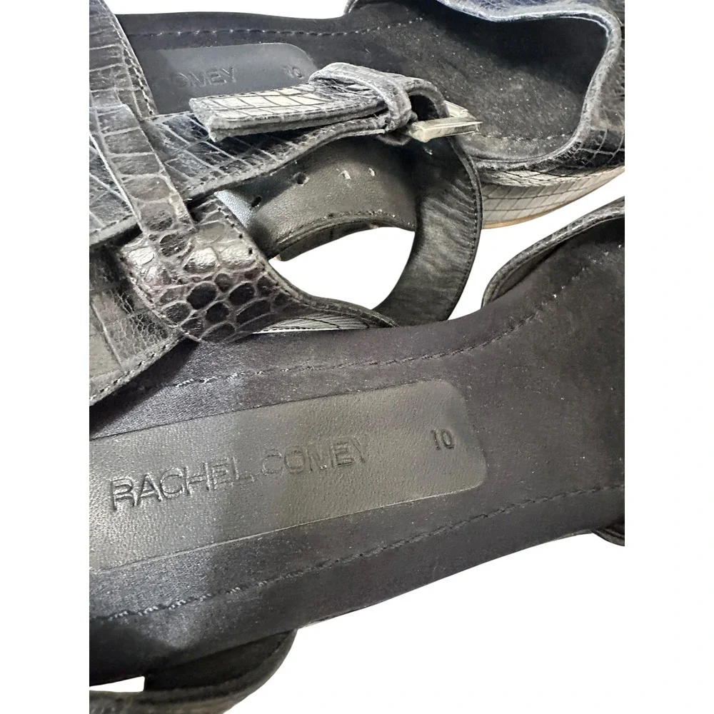Rachel Comey women's juno wedge Platform Sandals‎ Reptile Texture navy size 10